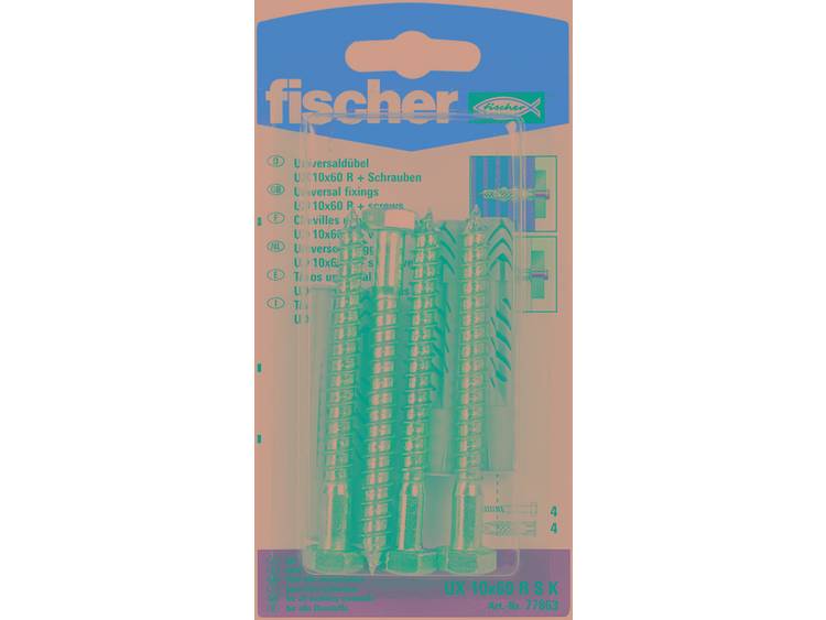 Fischer 77863 Universele deuvel met zeskantschroef (Ø x l) 10 mm x 60 mm 1 pack