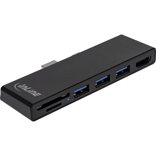 InLine® MultiHub, Surface Pro 4/5/6, 3x USB-A 3.2 female, HDMI 4K, kaartlezer