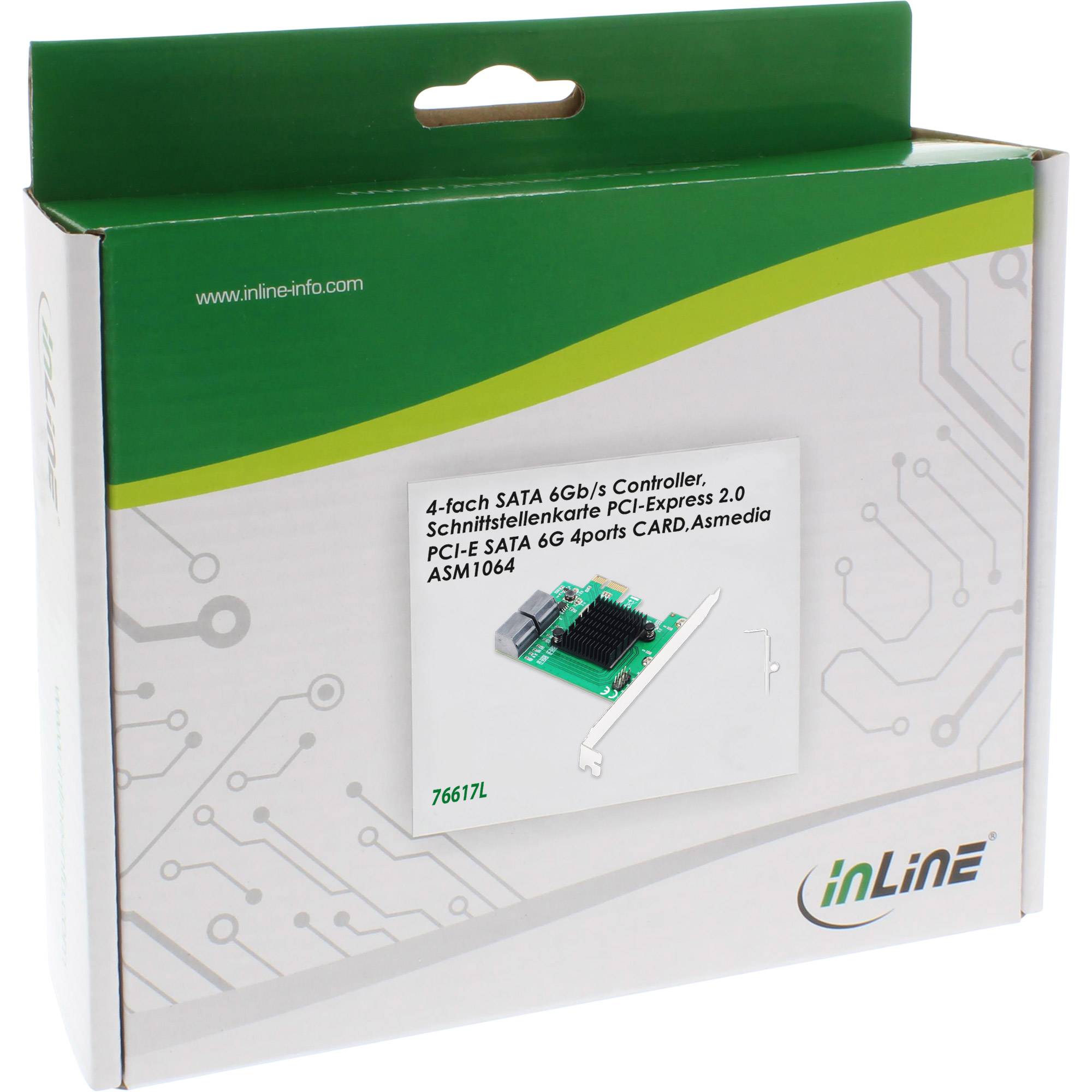 InLine® interfacekaart, 4x SATA 6Gb/s controller, PCIe 2.0 (PCI-Express)-2
