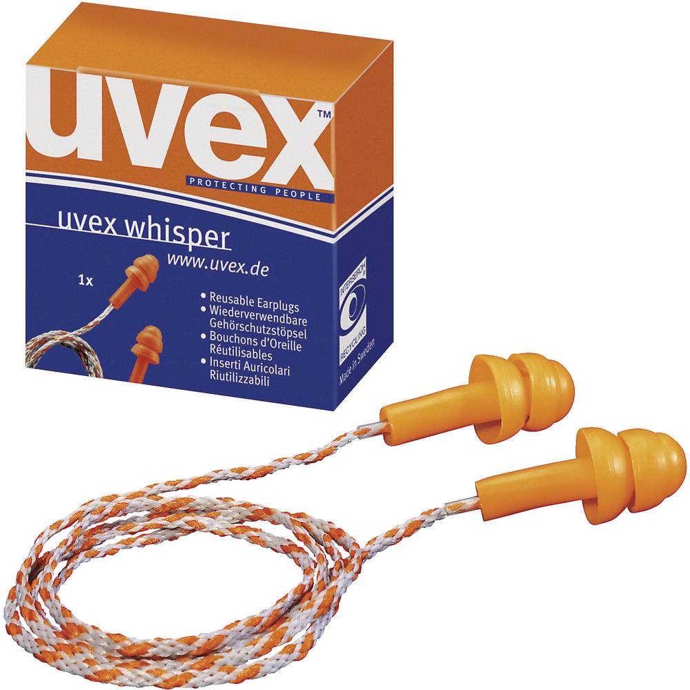 Uvex oordoppen Whisper met koord, dispenser 50 paar/VE