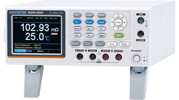 GW INSTEK GOM-804 Milli-ohm-meter; LCD TFT 3,5"; 320x240; Temp: -50÷399,9°C - 1 stuk