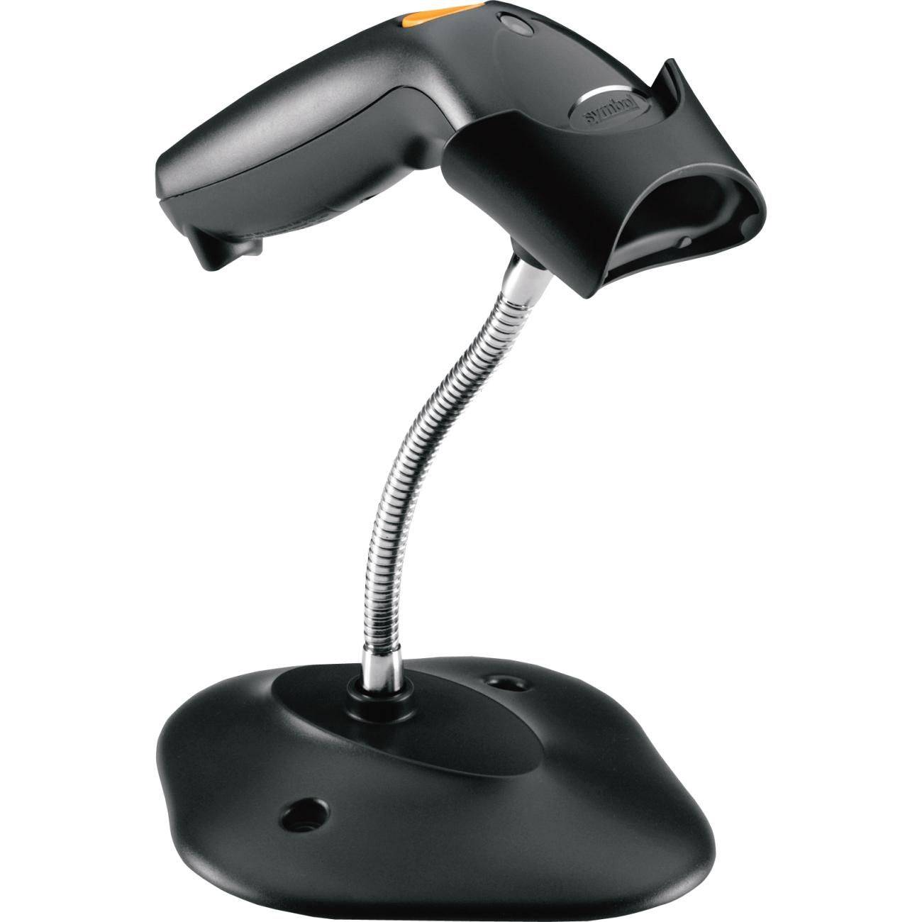 Zebra LS1203, USB-kit, zwart. Inc: Kabel USB en Standaard EMEA, RS232, USB, KBW incl.: kabel en standaard-0