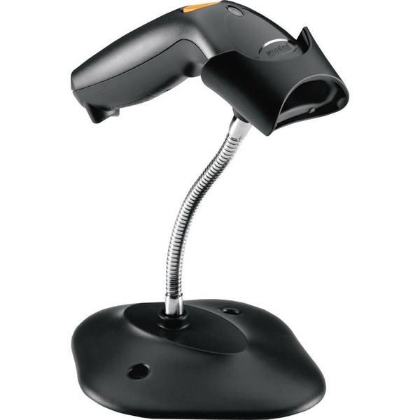 Zebra LS1203, USB-kit, zwart. Inc: Kabel USB en Standaard EMEA, RS232, USB, KBW incl.: kabel en standaard