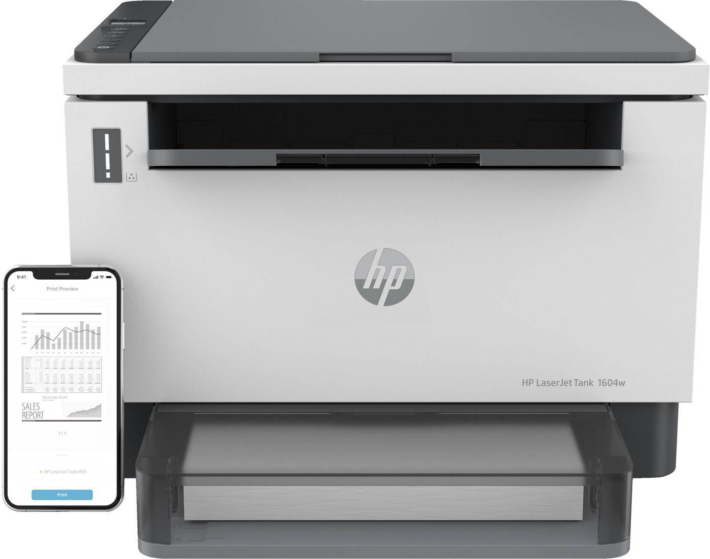 HP Laserjet Tank Mfp 1604W printer, zwart-wit, zakelijke printer, printen, kopiëren, scannen, scannen naar e-mail; Scann-0