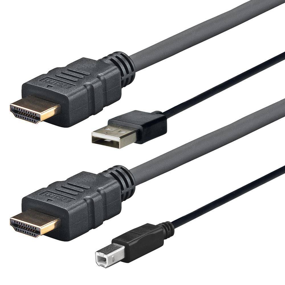 Vivolink HDMI+USB-A - HDMI+USB-B, 4,0m, zwart-0
