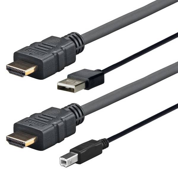Vivolink HDMI+USB-A - HDMI+USB-B, 4,0m, zwart
