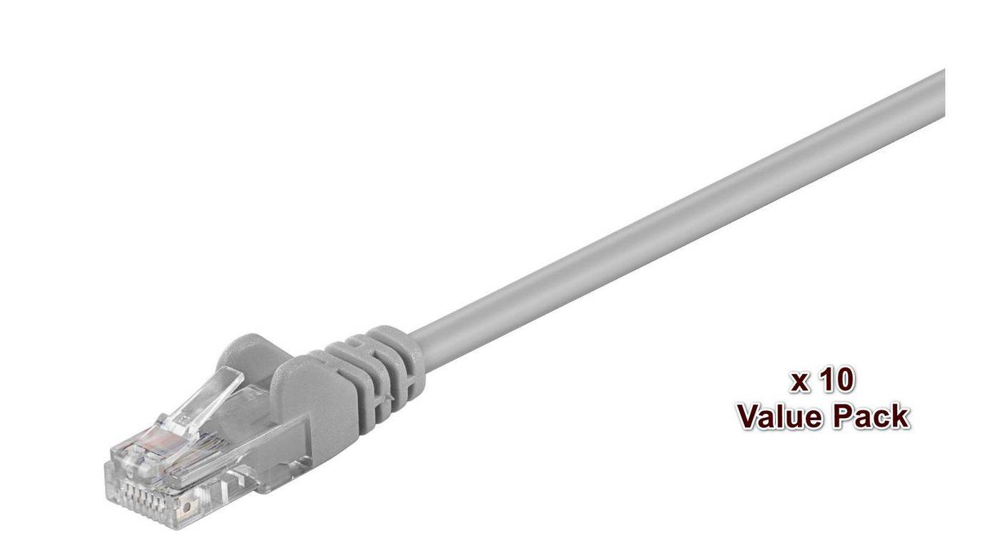 MicroConnect U/UTP CAT5e 2m Grijs 10 Pak 1 st. = 10 stuks. in één zak PVC, 4x2xAWG 26 CCA-0
