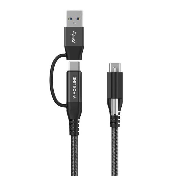 USB-C Kabel twee in één 1,5m Zwart - Kabel - Digitaal/Data