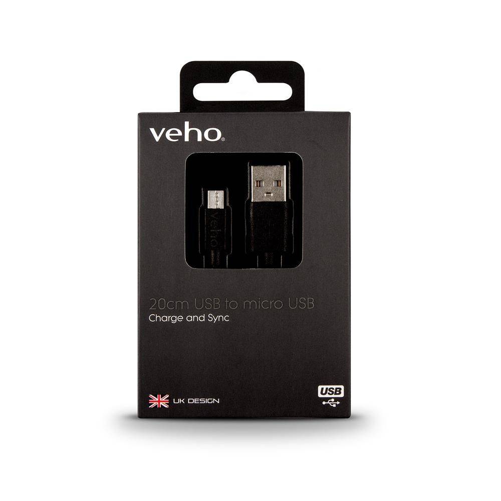 Veho USB A - Micro-USB, 0,2m, zwart-3