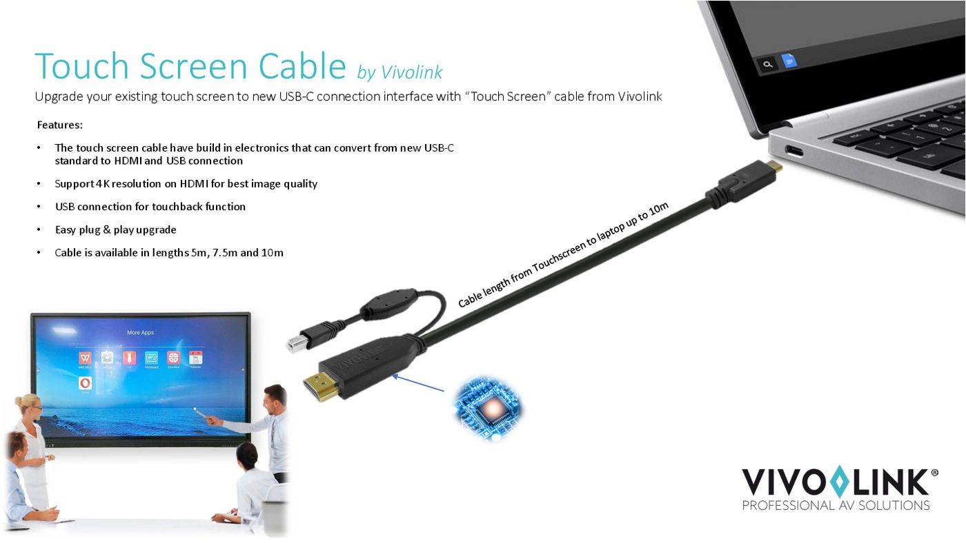 Touchscreen Kabel 7,5m Zwart - Kabel - Digitaal/Data-1