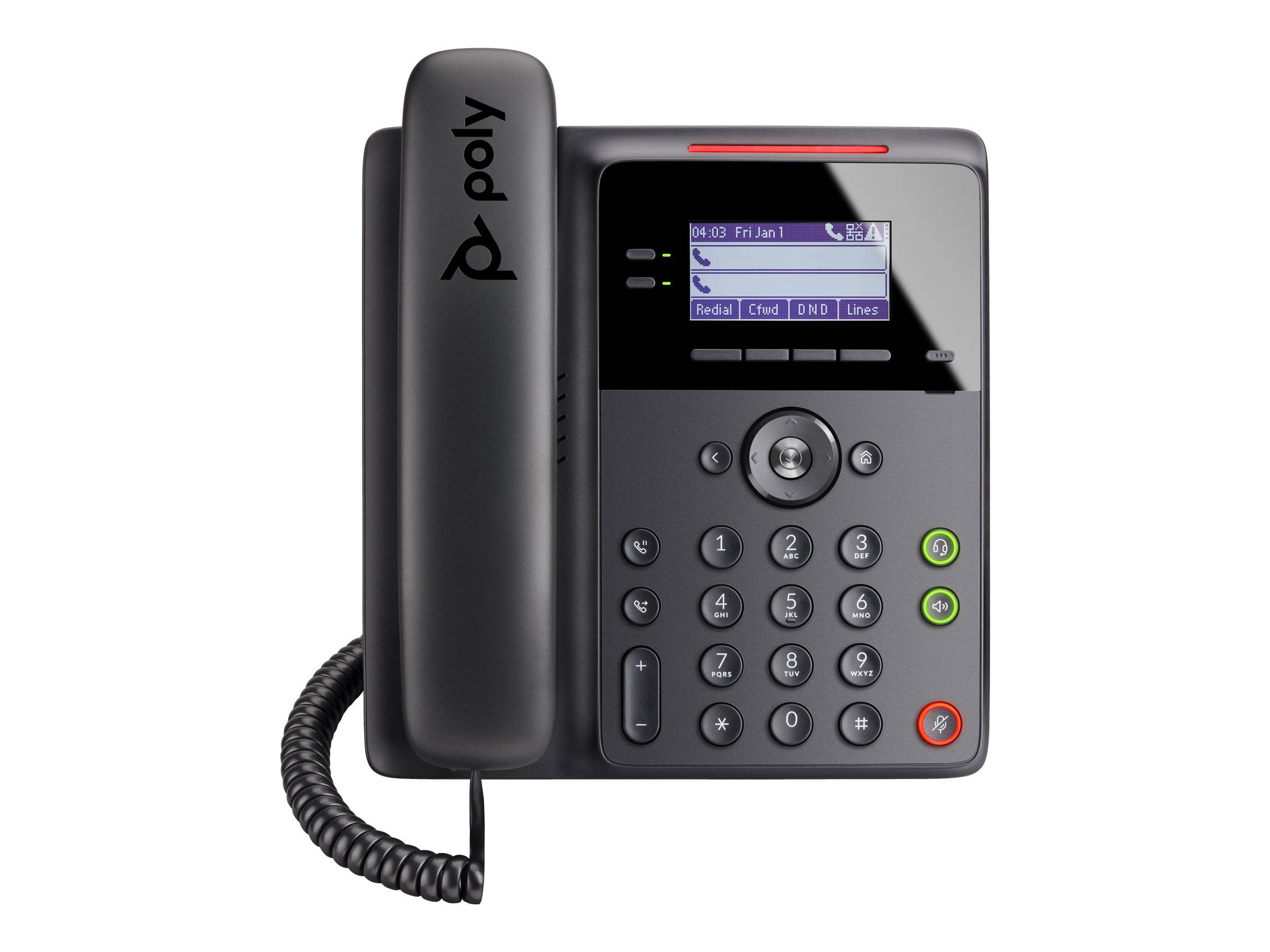 Poly Edge B10 IP-telefoon - Bedraad - Bedraad - Op muur monteerbaar, Desktop - Zwart - VoIP - 7,1 cm (2,8") LCD - 2.0 x-1