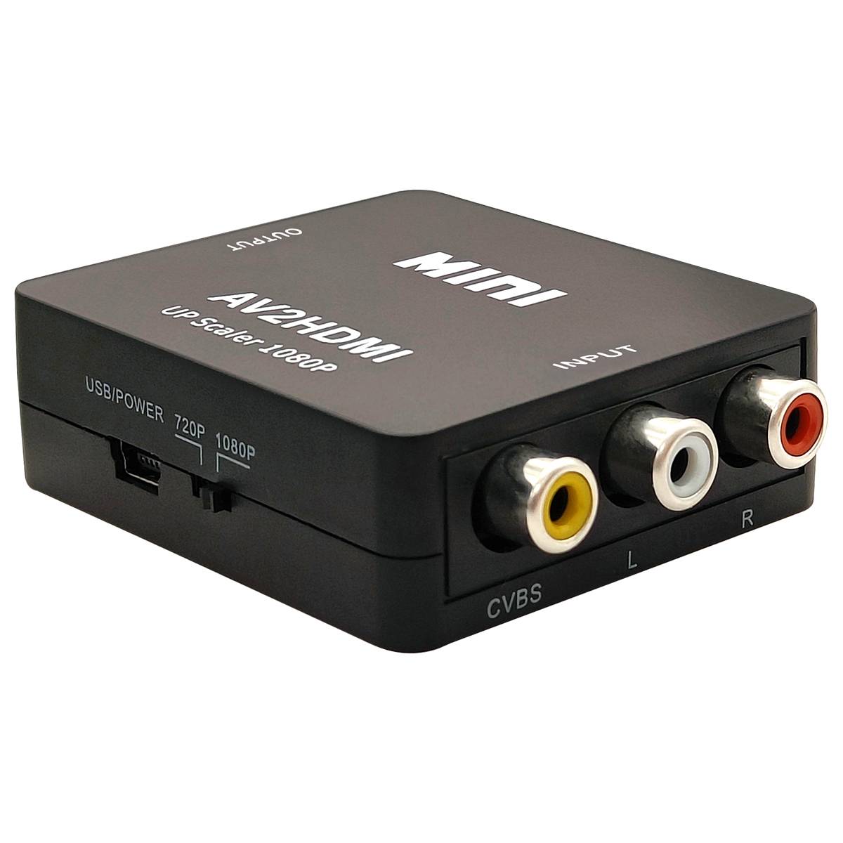 AV naar HDMI Converter - RCA naar HDMI Adapter - 720P/1080P Upscaler - USB Voeding - Voor TV, DVD, Gameconsole & VCR --0