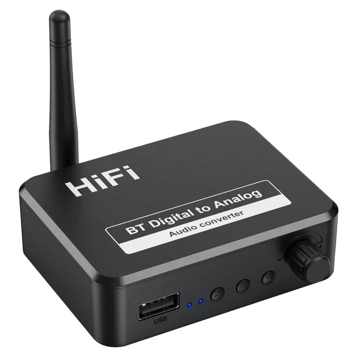 Bluetooth Audio Adapter - BT 5.1 - SPDIF/3.5mm AUX//RCA/USB - Bluetooth Audio Receiver - B35 - Zwart-0
