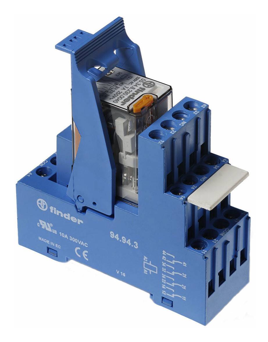 Finder 59.34.8.230.0060 Relaismodule (modulair) Nominale spanning: 230 V/AC Schakelstroom (max.): 7 A 4x wisselcontact Piece 1 stuk(s)