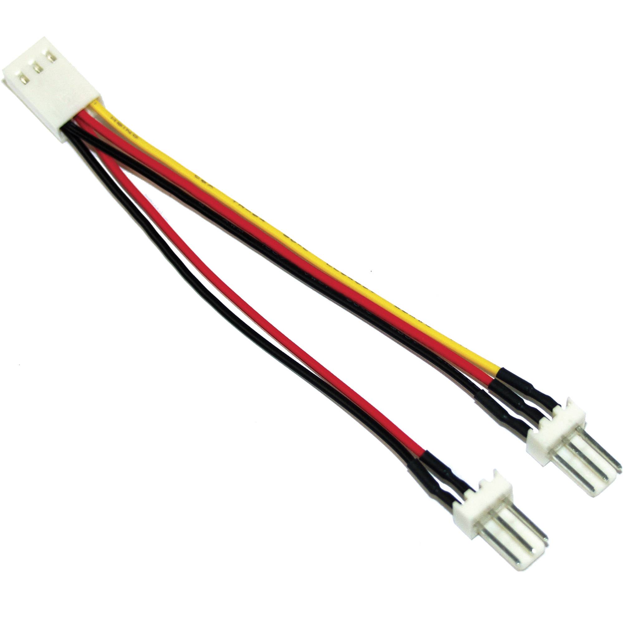 3-pins Case Fan (v) - 2x 3-pins Case Fan (m) splitter - 0,10 meter-0