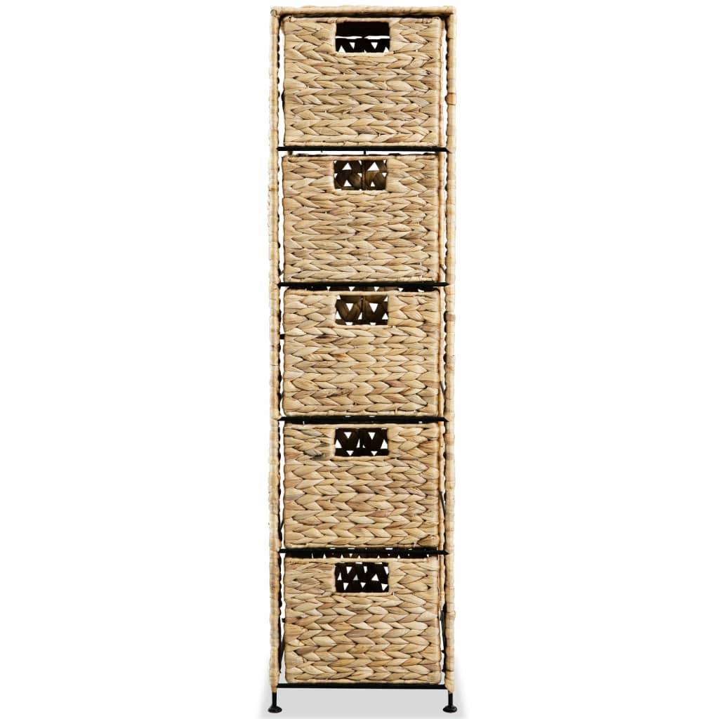 vidaXL - Opbergset - met - 5 - manden - 25,5x37x100 - cm - waterhyacint-1