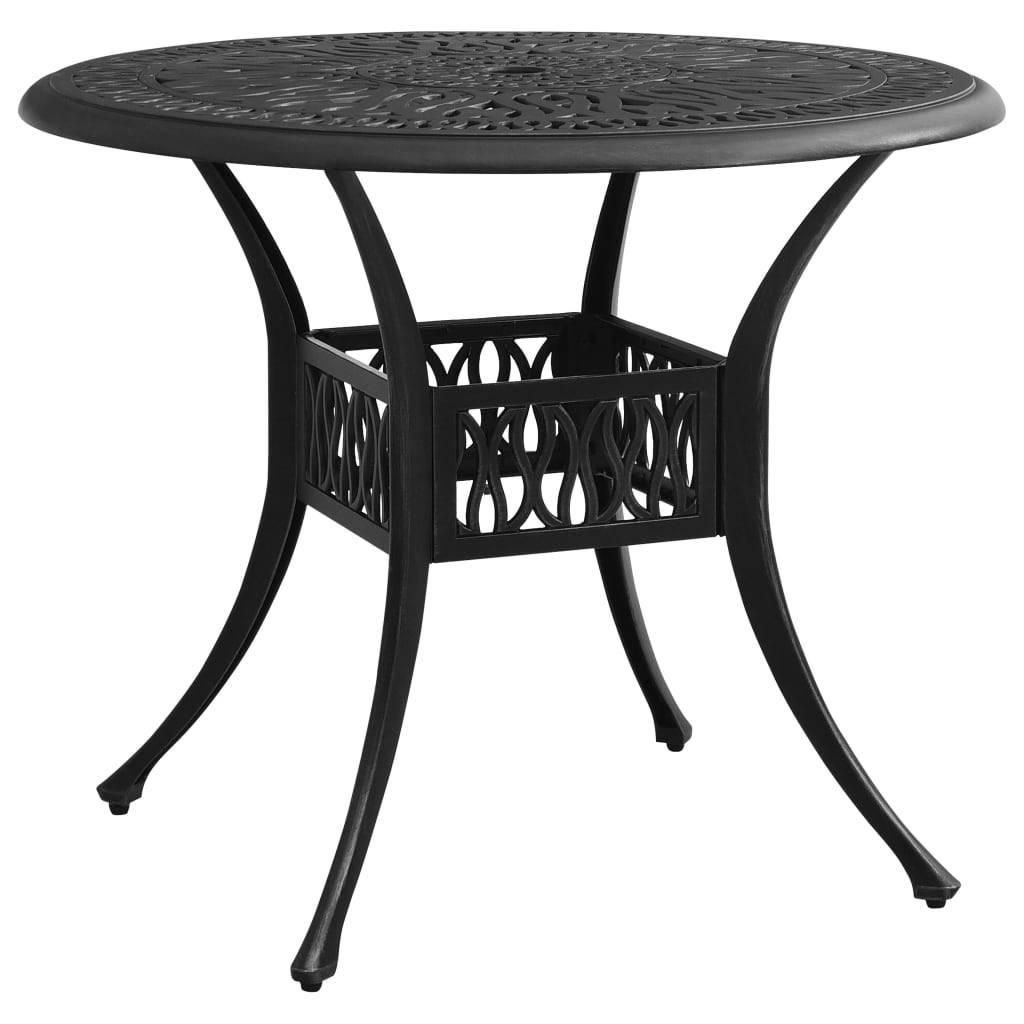 vidaXL - Tuintafel - 90x90x74 - cm - gietaluminium - zwart-0
