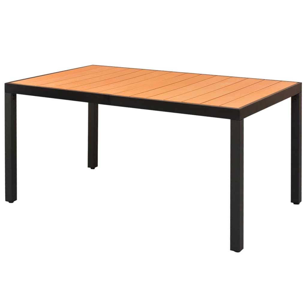 vidaXL - Tuintafel - 150x90x74 - cm - aluminium - en - HKC - bruin-0