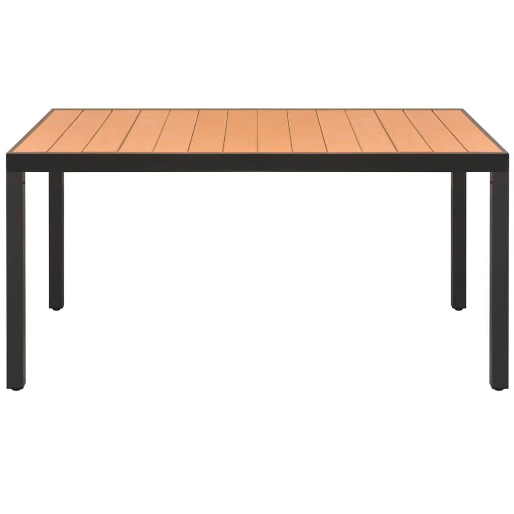 vidaXL - Tuintafel - 150x90x74 - cm - aluminium - en - HKC - bruin-1