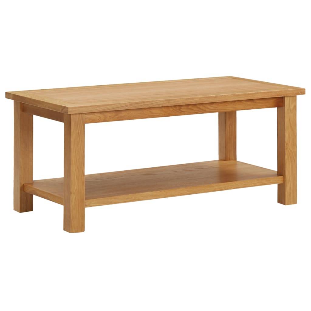 vidaXL - Salontafel - 90x45x40 - cm - massief - eikenhout-0