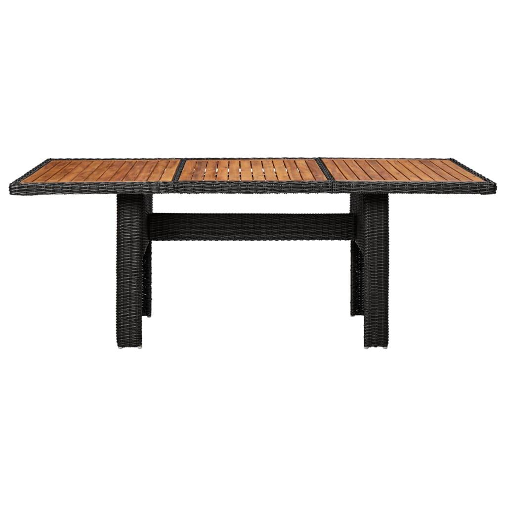 vidaXL - Tuintafel - 200x100x74 - cm - poly - rattan - zwart-1