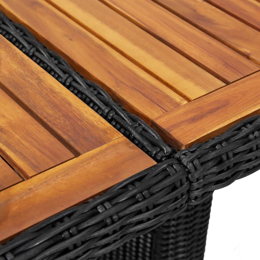 vidaXL - Tuintafel - 200x100x74 - cm - poly - rattan - zwart-4