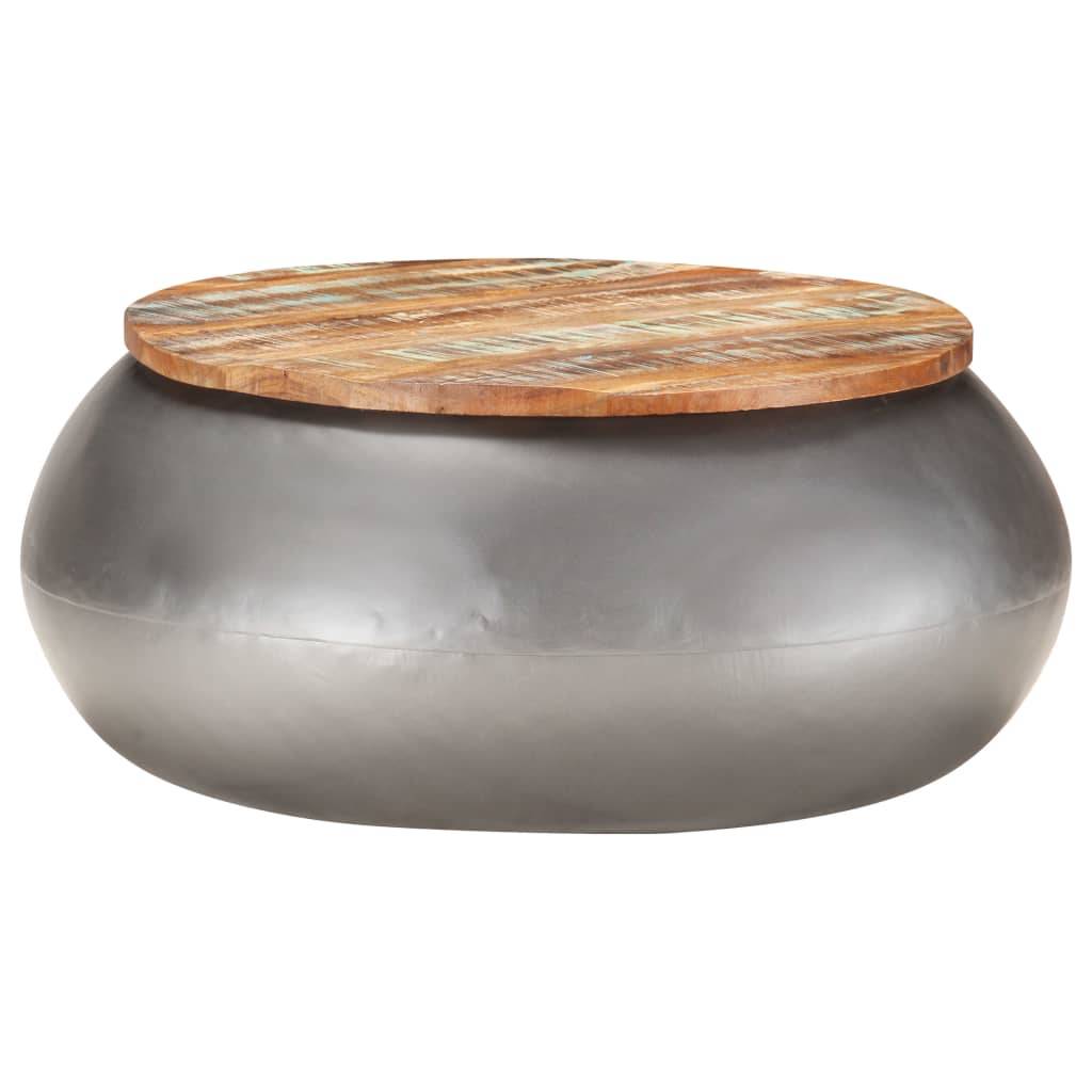 vidaXL - Salontafel - 68x68x30 - cm - massief - gerecycled - hout - grijs
