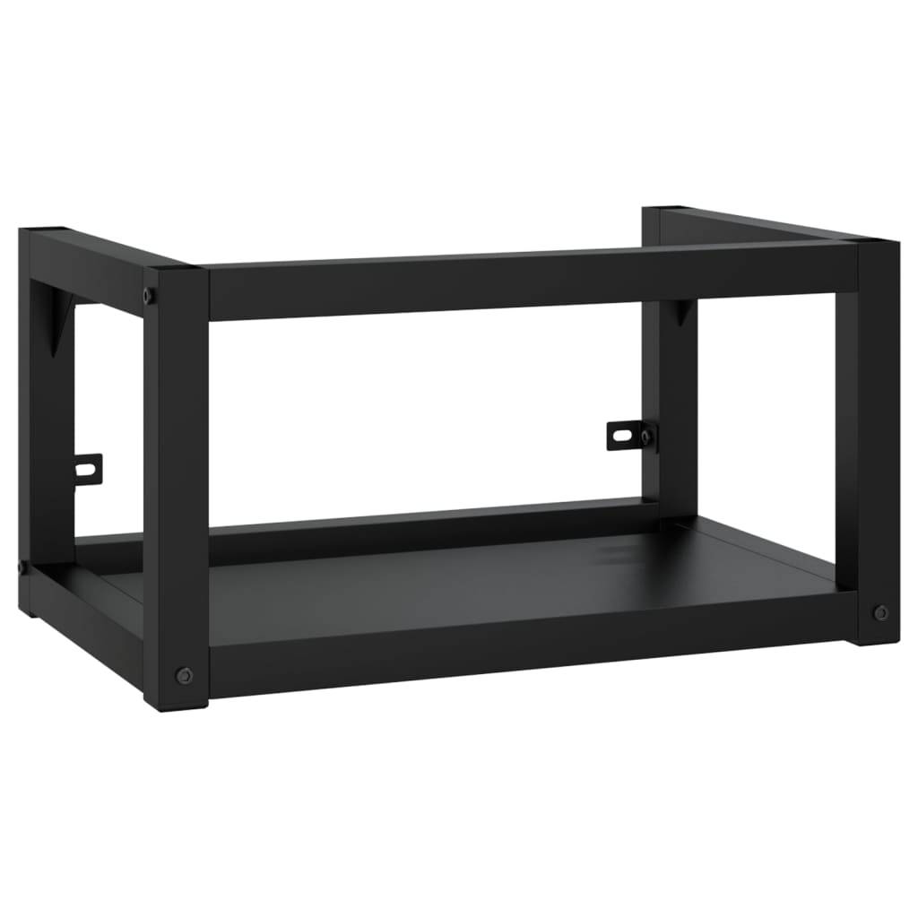 vidaXL - Wastafelframe - wandgemonteerd - 59x38x31 - cm - ijzer - zwart-0