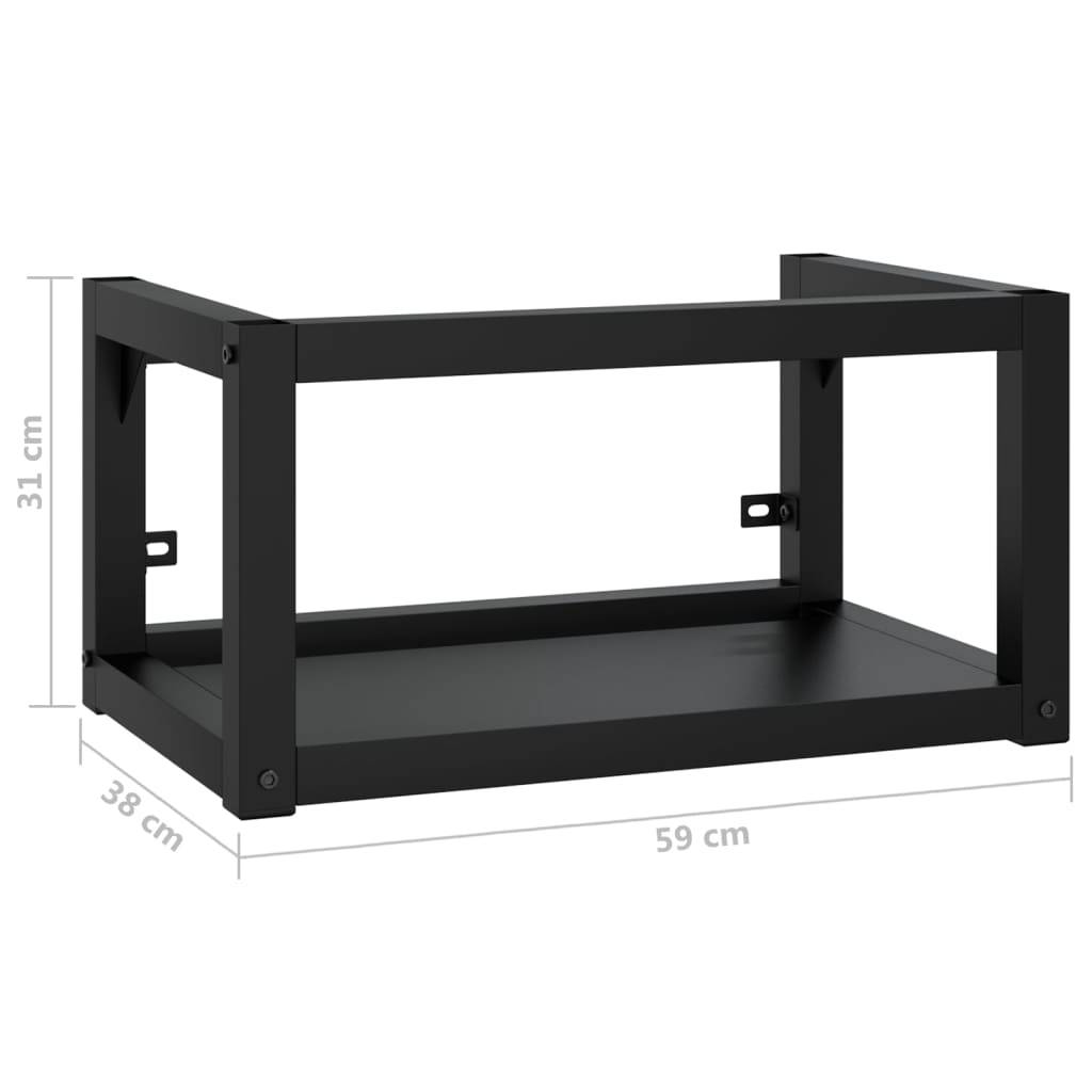 vidaXL - Wastafelframe - wandgemonteerd - 59x38x31 - cm - ijzer - zwart-3