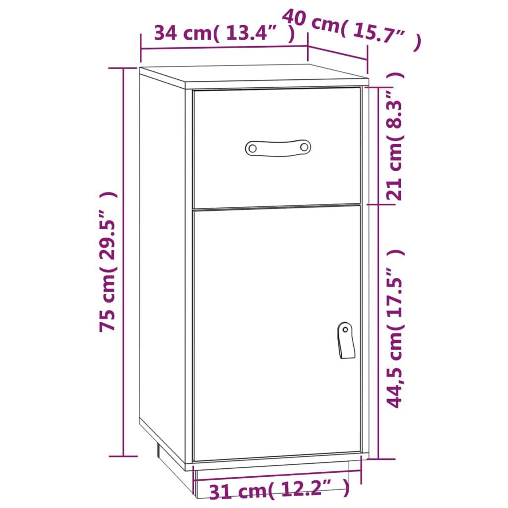 vidaXL - Dressoir - 34x40x75 - cm - massief - grenenhout - grijs-3