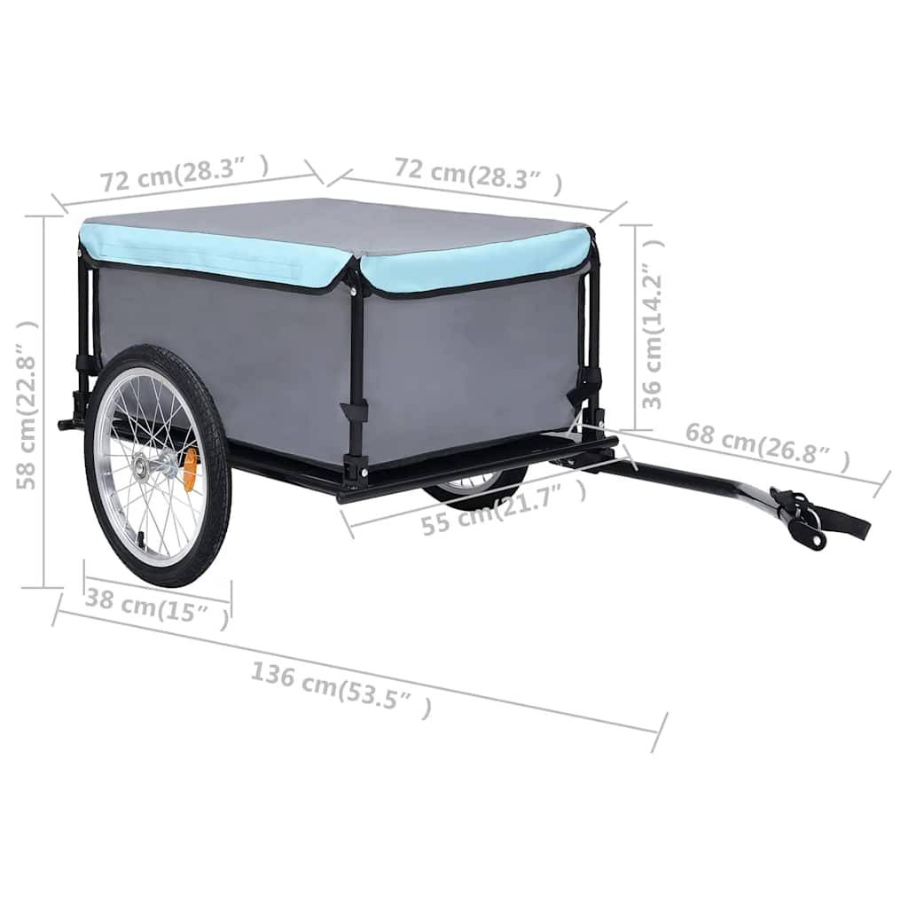 vidaXL - Fietstrailer - 65 - kg - zwart - en - blauw-3