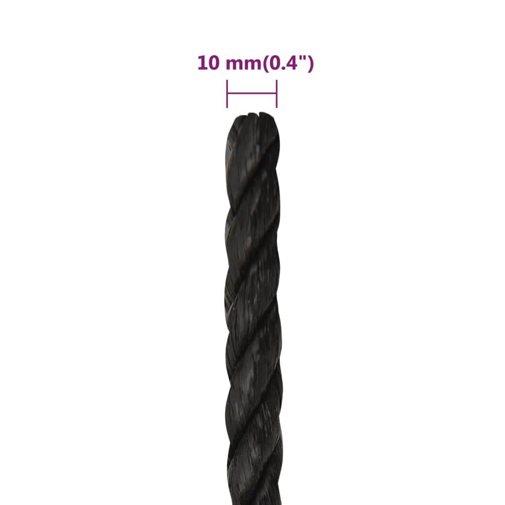 vidaXL - Werktouw - 10 - mm - 50 - m - polypropeen - zwart-3