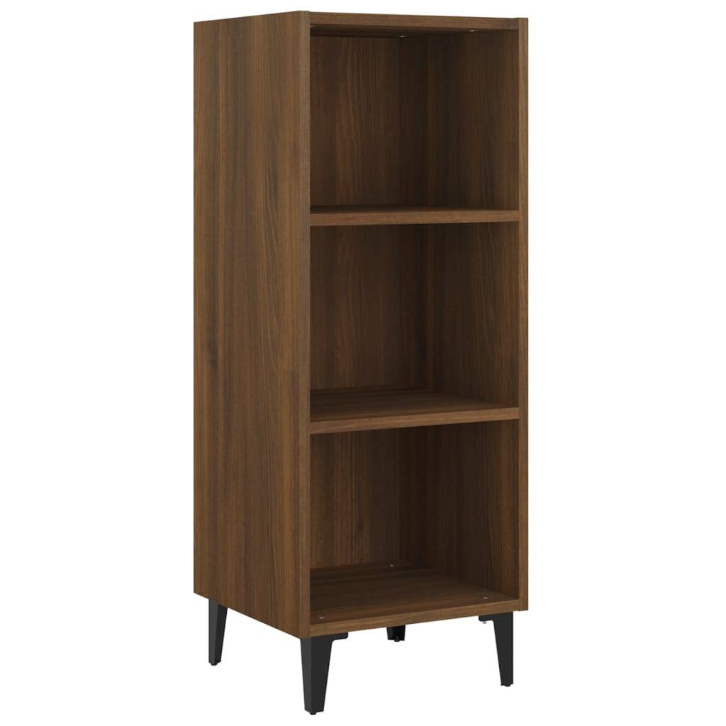 vidaXL - Dressoir - 34,5x32,5x90 - cm - bewerkt - hout - bruin - eikenkleur-0