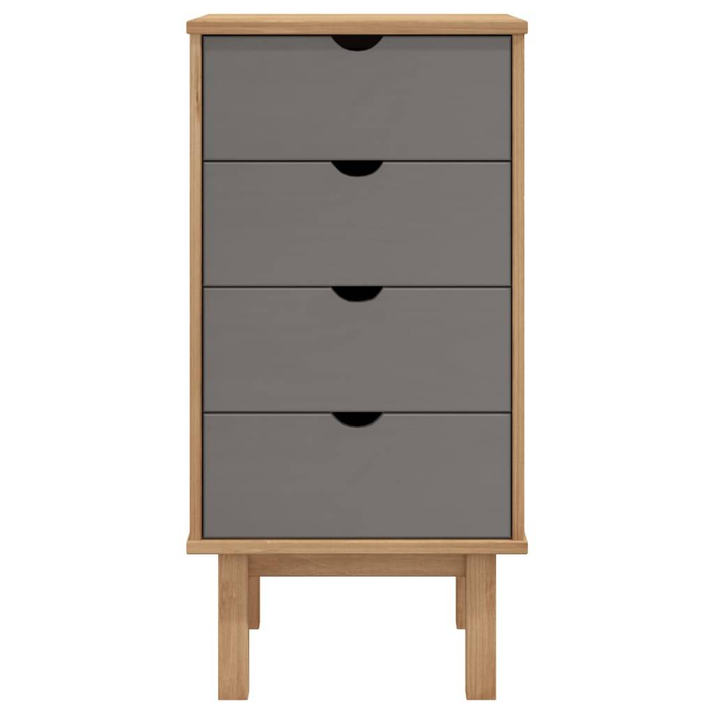 vidaXL - Ladekast - OTTA - 45x39x90 - cm - massief - grenenhout - bruin - en - grijs-2