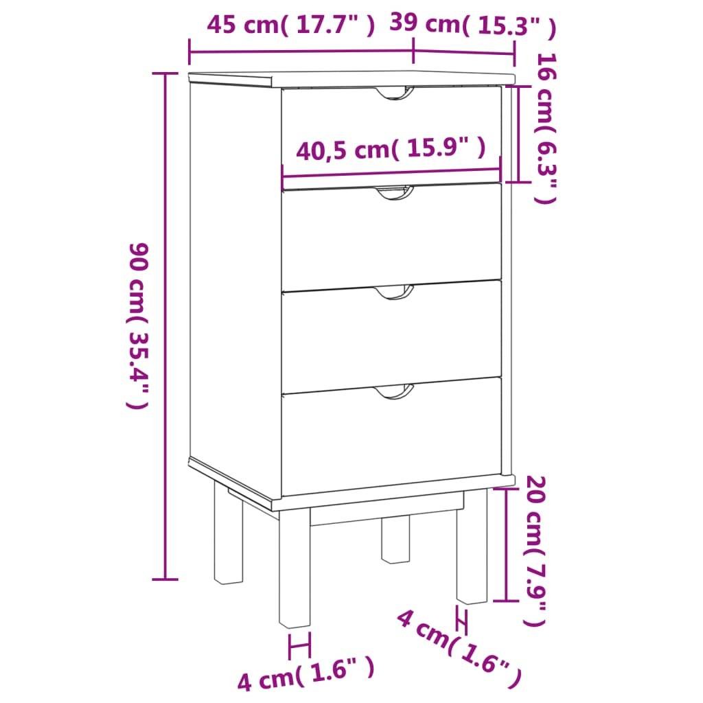 vidaXL - Ladekast - OTTA - 45x39x90 - cm - massief - grenenhout - bruin - en - grijs-3