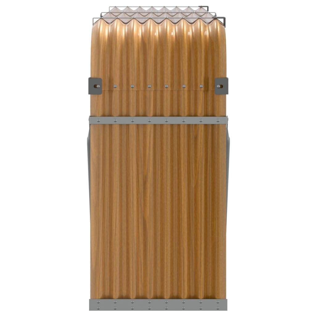 vidaXL - Haardhoutopslag - 180x45x100 - cm - gegalvaniseerd - staal - lichtbruin-4