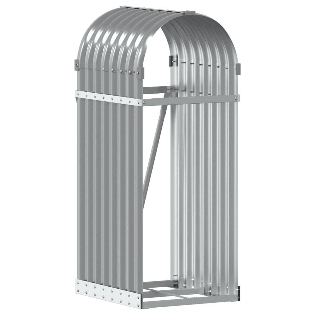 vidaXL - Haardhoutopslag - 40x45x100 - cm - gegalvaniseerd - staal - lichtgrijs-0