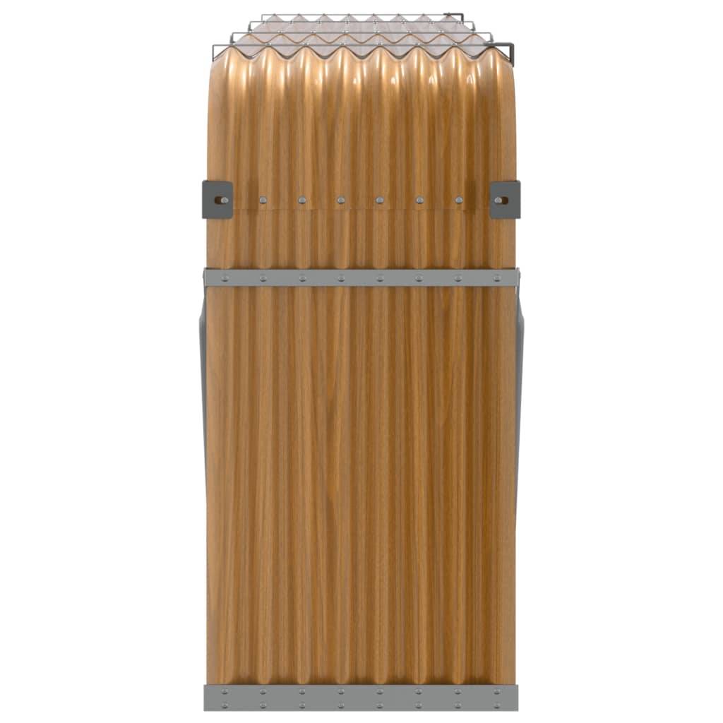 vidaXL - Haardhoutopslag - 234x45x100 - cm - gegalvaniseerd - staal - lichtbruin-4