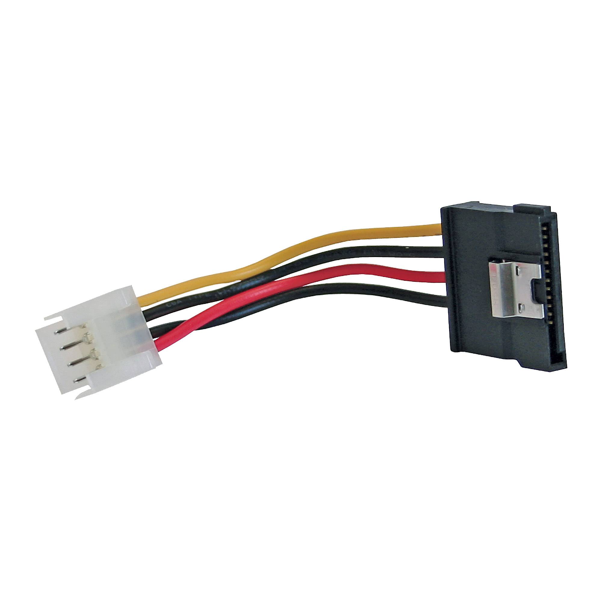 Floppy (m) - SATA (v) met metalen klem voedingskabel - 0,15 meter-0