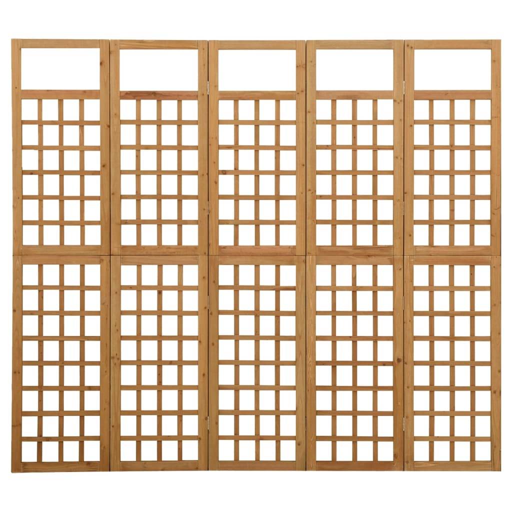 vidaXL - Kamerscherm/trellis - met - 5 - panelen - 201,5x180 - cm - vurenhout-1