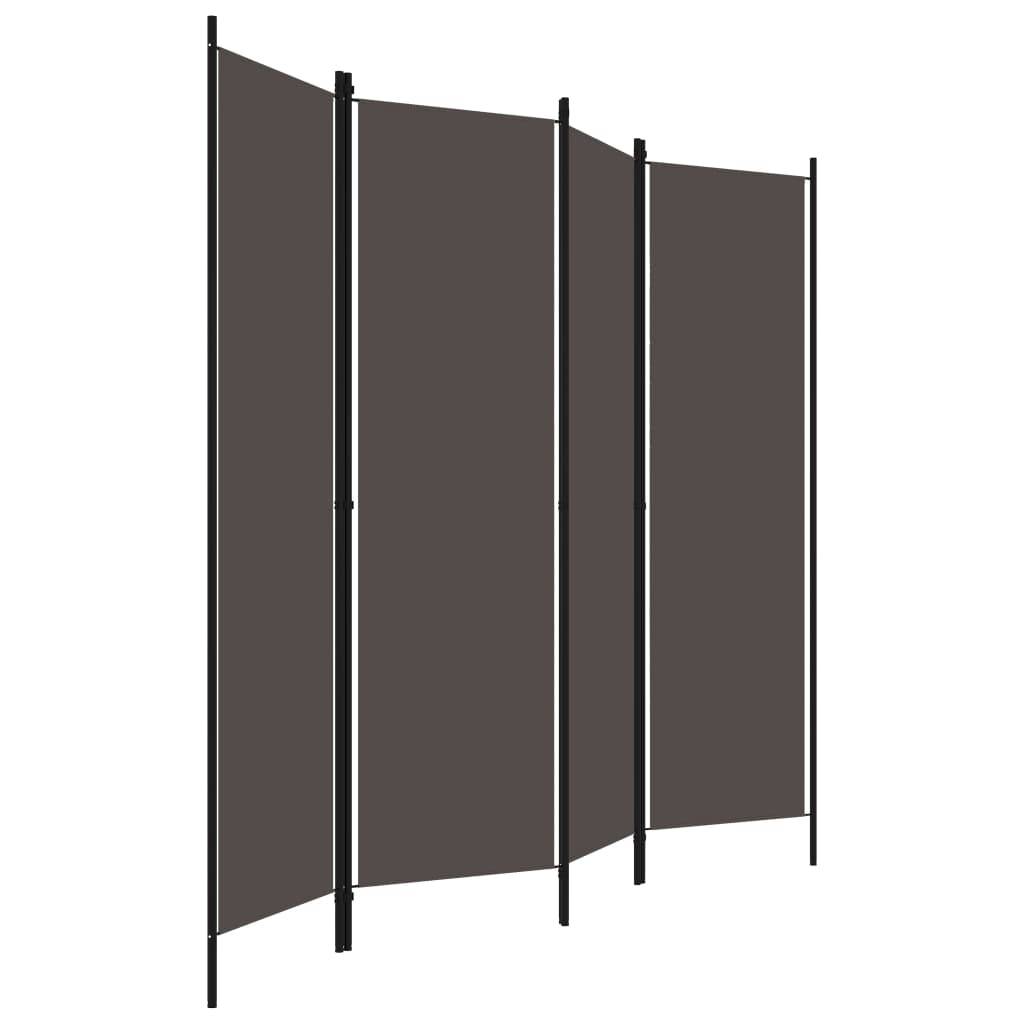vidaXL - Kamerscherm - met - 4 - panelen - 200x180 - cm - antraciet-2