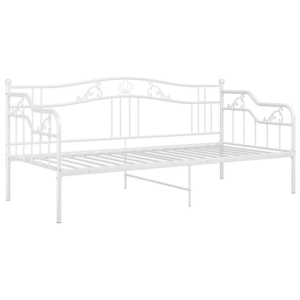 vidaXL - Slaapbankframe - metaal - wit - 90x200 - cm-4