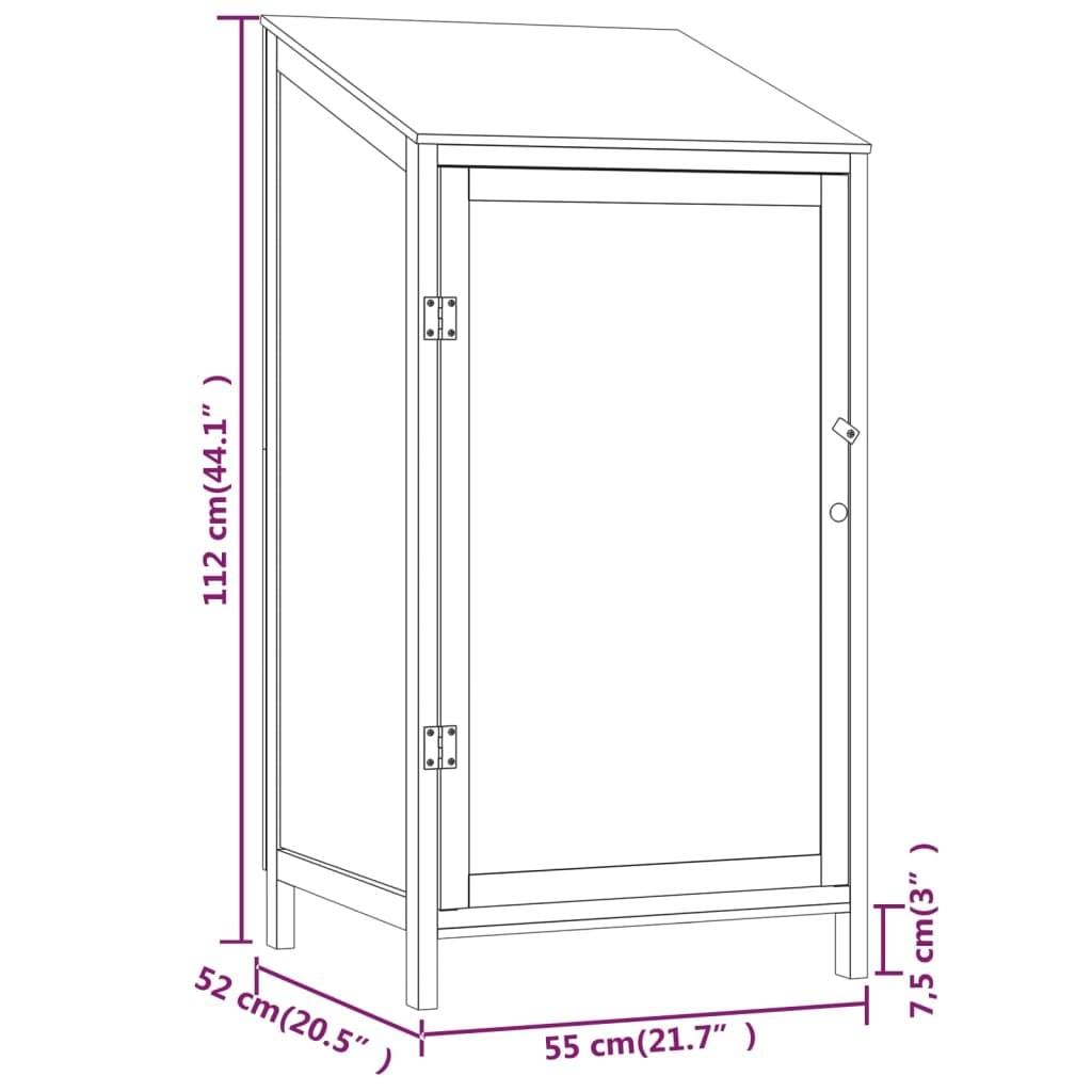 vidaXL - Tuinschuur - 55x52x112 - cm - massief - vurenhout - bruin-3