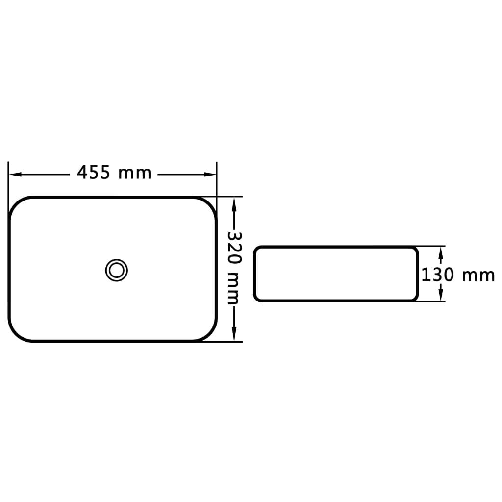 vidaXL - Wastafel - 45,5x32x13 - cm - keramiek - wit-4