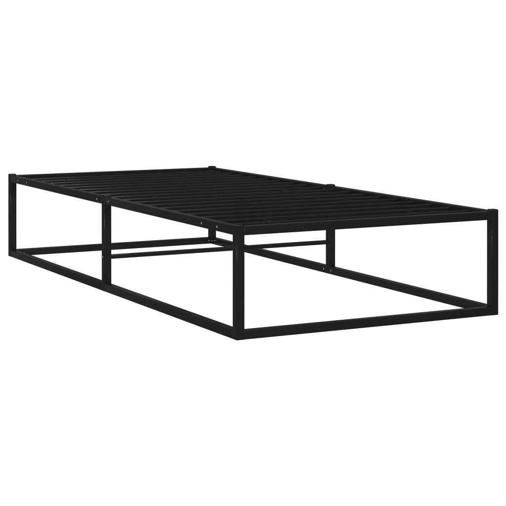 vidaXL - Bedframe - metaal - zwart - 90x200 - cm-1