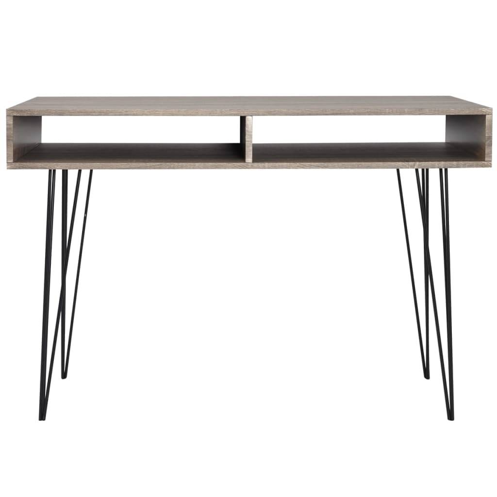 vidaXL - Bureau - met - 2 - compartimenten - grijs-3