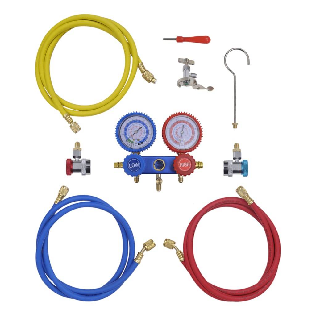 vidaXL - Manometer - 2-richtingen - set - in - opbergkoffer-0