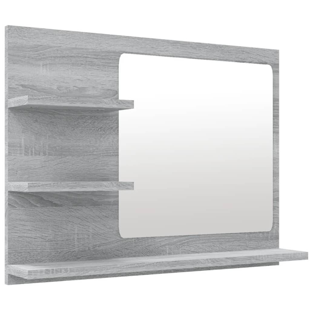 vidaXL - Badkamerspiegel - 60x10,5x45 - cm - bewerkt - hout - grijs - sonoma - eiken