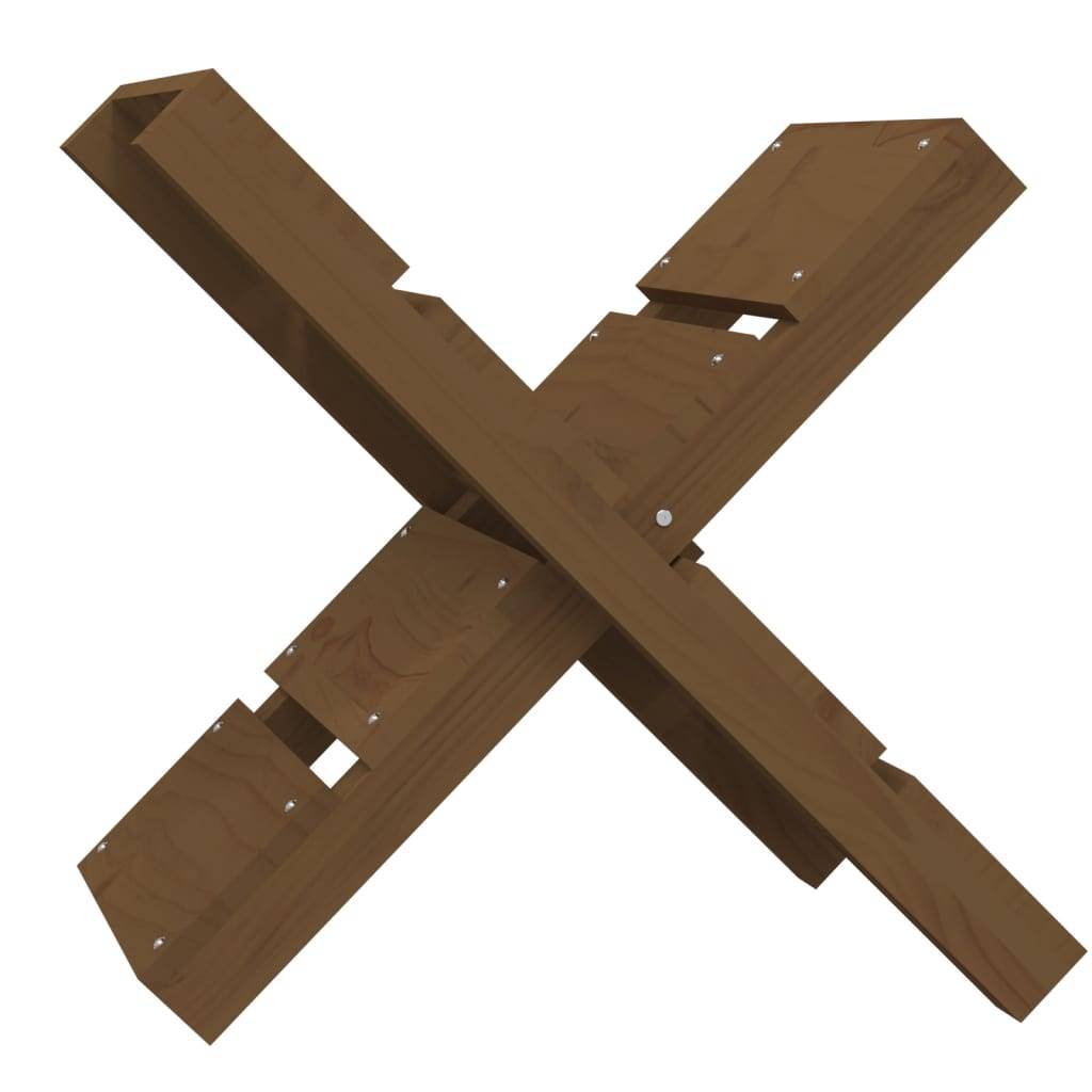 vidaXL - Houtblokhouder - 47x39,5x48 - cm - massief - grenenhout - honingbruin-0
