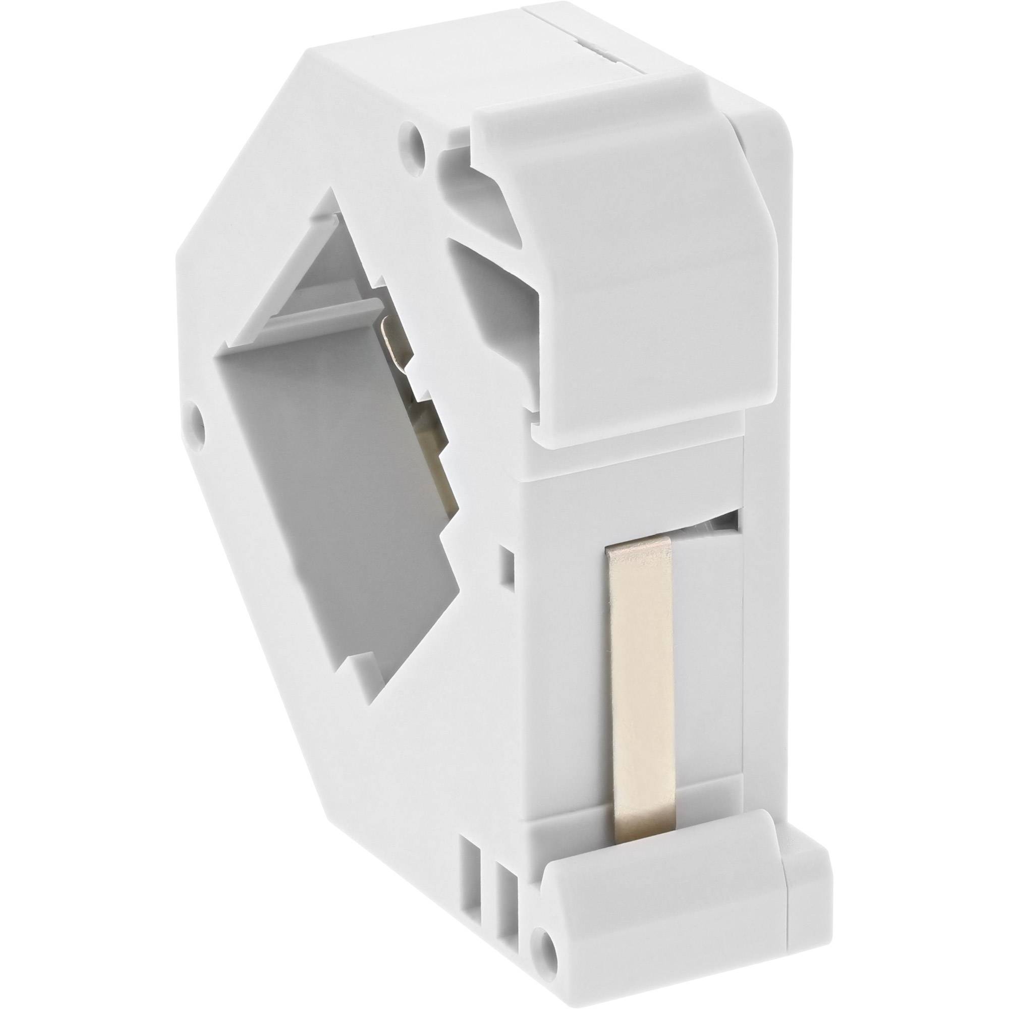DIN-Rail houder voor 1 Keystone module met aarde en DIN-Rail afsluitcover / grijs-1